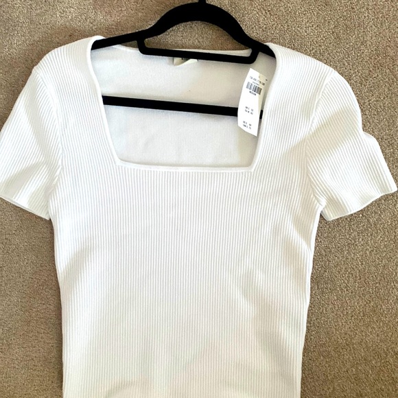 White ribbed knit shirt. Size medium. - Picture 1 of 1